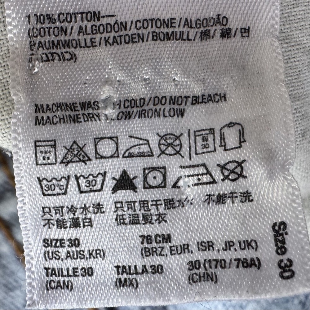 AMERICAN APPAREL Dark Indigo Acid Wash Jeans 30x25 Made in USA Straight Raw Cuff - Picture 9 of 14